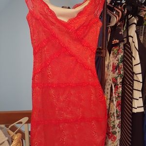 Red lace dress